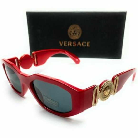 New Versace Unisex Red Rectangle Sunglasses! - Picture 1 of 4